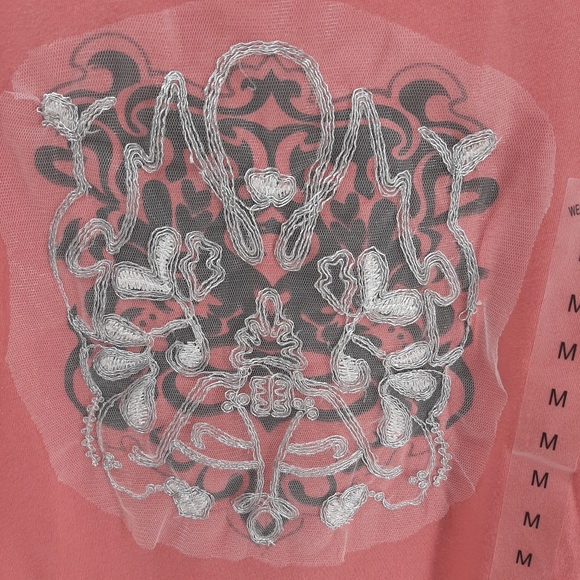 Weatherproof NEW! Coral Embelished 3/4 sleeve tee - Picture 2 of 7